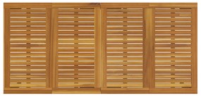 9 darabos kerti étkező garnitúra bézs poli rattan akáccal, Összecsukható kerti szék párnákkal - 2 db bézs poli rattanban, Kerti asztal 200x90x75 cm tömör akácfa és fém