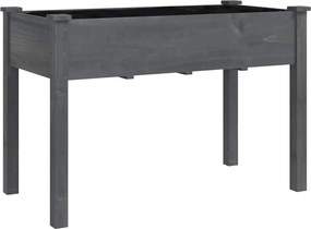 vidaXL szürke tömör fenyőfa kerti ültetőláda béléssel 118 x 59 x 76 cm