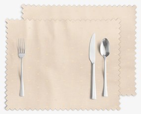 Goldea ünnepi viaszosvászon reggeliző alátét - pezsgő színű alapon fényes négyzetek - 2db 30 x 40 cm