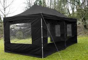 GARTHEN Kerti sátor összecsukható PROFI 3 x 6 m fekete