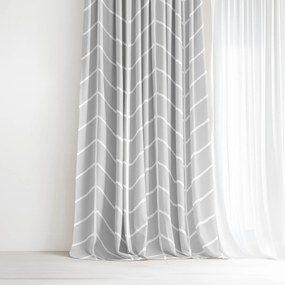 Goldea pamut függöny- cikkcakk szürkén 160x150 cm