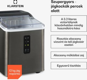 Klarstein Albaron Supreme, jégkocka készítő, golyó alakú, 12 kg/24 h, 1,5 L tartály, rozsdamentes acél