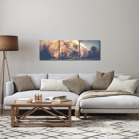Egy kép a macskáról a padlón (órával) (90x30 cm)