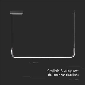 LED Csillár zsinóron LED/12W/230V 4000K 90 cm fekete