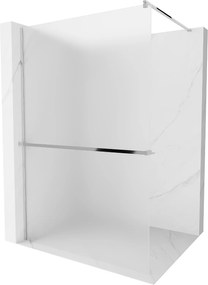 Mexen Kioto +, zuhany paraván polccal és törölközőtartóval 70 x 200 cm, 8 mm-es jegesedés üveg, króm profil, 800-070-121-01-30