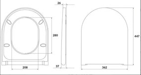 Cersanit Larga Oval CleanOn - függő WC csésze SLIM ülőkével, hőre keményedő, fehér, S701-472