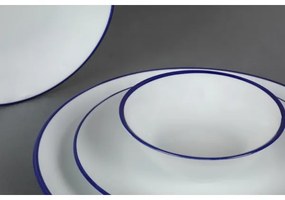 24 részes porcelán étkészlet, fehér/kék