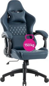 Irodai/gamer szék, kék, teherbírás 150 kg, SAMIE