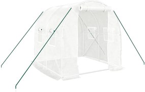 vidaXL fehér acélvázas melegház 4 m² 2x2x2 m