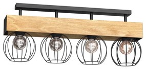 Felületre szerelhető csillár MENTON 4xE27/15W/230V fekete/barna/tölgy