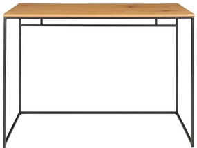 Vita íróasztal, tölgyhatású fekete vázzal 100x45x75 cm