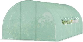 Outsunny Csatorna Üvegház Ajtóval és 8 Ablakkal, Kert Üvegház PE-ből és Horganyzott Fémából, Növénytermesztéshez, 600x300x200 cm | Aosom