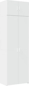 vidaXL fehér szerelt fa tárolószekrény 70 x 42,5 x 225 cm