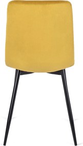 Krzesło PERU Musztardowe Welurowe