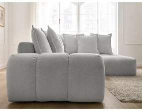 Világosszürke zsenília kinyitható-tárolóhelyes sarokkanapé (jobb oldali-L alakú) Everest – Bobochic Paris