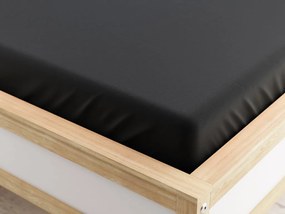 Mikroszálas gumis lepedő fekete 160 x 200 cm