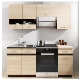 VALERIA 180 cm-es konyhabútor, barna/Sonoma tölgy