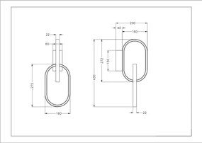 Zuma Line W241145502 - LED fali lámpa RAVON 2xLED/12W/230V fekete/arany