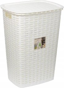 Fürdőszobai szennyestartó kosár műanyag fehér dekoratív 54 l