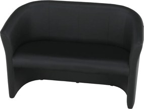 Klub duplafotel, fekete textilbőr, CUBA