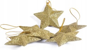 Csillag medálok arany csillámos 6 db