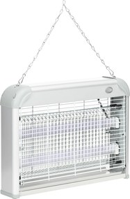 Outsunny 20W LED UV Szúnyog- és Rovarmérgező Levehető Tálcával, Fehér Szúnyoglámpa ABS-ból és Fémből, 39x8x28 cm | Aosom
