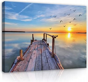 Vászonkép Naplemente Híd Természet Kilátás Modern Hálószoba Nappali 120x80