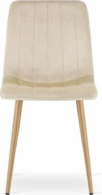 Étkezőszett 1 + 4, fehér étkezőasztal ADRIA 120x80 cm + krémszínű bársony szék LAVA