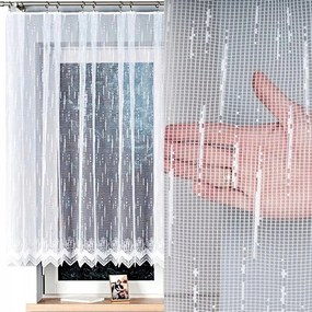 Jacquard mintás függöny 000146 magasság 140cm, fehér színben (méterenként)