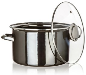Banquet METALLIC Black 26 cm-es zománcozott fazék,6 l, fedővel, 26 cm
