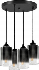 Függő lámpa Négy cső grafit átlátszó