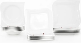 Lubiana Opera Ebédlő Tányér Szett 6 Személy 18 Elem Fehér