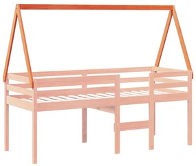 viaszbarna tömör fenyőfa gyerekágytető 209 x 95,5 x 88 cm