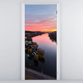 Fotótapéta ajtóra - Éjszakai Prága (95x205cm)