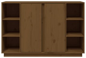 mézbarna tömör fenyőfa tálalószekrény 120x35x80 cm