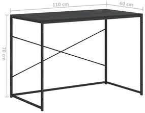 fekete szerelt fa számítógépasztal 110 x 60 x 70 cm