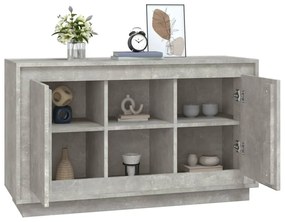 betonszürke szerelt fa tálalószekrény 102x35x60 cm