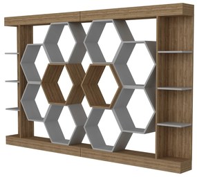 könyvespolc Sueno - White, Walnut