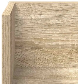 2 db sonoma tölgy színű szerelt fa fali polc 75 x 16,5 x 16,5cm