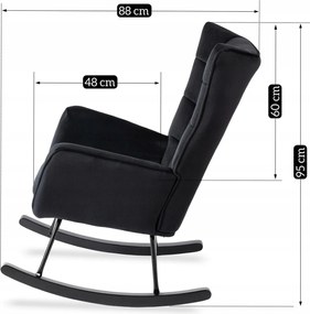 Hintafotel fekete bársony kárpittal – JACKSON