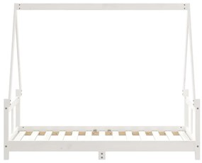 fehér tömör fenyőfa gyerekágykeret 80 x 160 cm