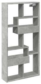 betonszürke szerelt fa faliszekrény 50 x 15 x 100 cm