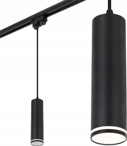 Led sínre akasztható spotlámpa GU10 sínkábel Fekete cső lámpa 1m kábel