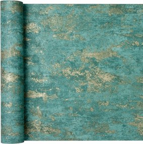 Ipari tapéta türkiz és áttört arany