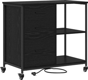 vidaXL Szekrény Töltőállomással Fekete tölgy 76 x 41 x 72 cm Faanyag