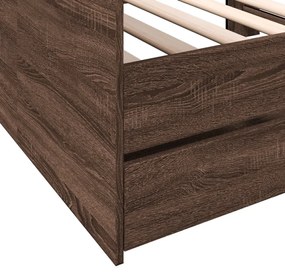 barna tölgy kanapéágy fiókkal matrac nélkül 75x190 cm