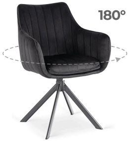 Forgó Étkezőszék Fekete Színben. MUMBAI
