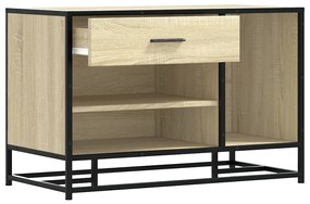 cipőpad Sonoma tölgy 80x40x53,5 cm Gépelt fa és fém