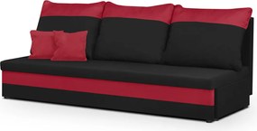 GUSTO Háromszemélyes kinyitható kanapé Fekete/piros
