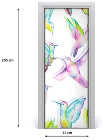Ajtóposzter öntapadós színes kolibrik 85x205 cm